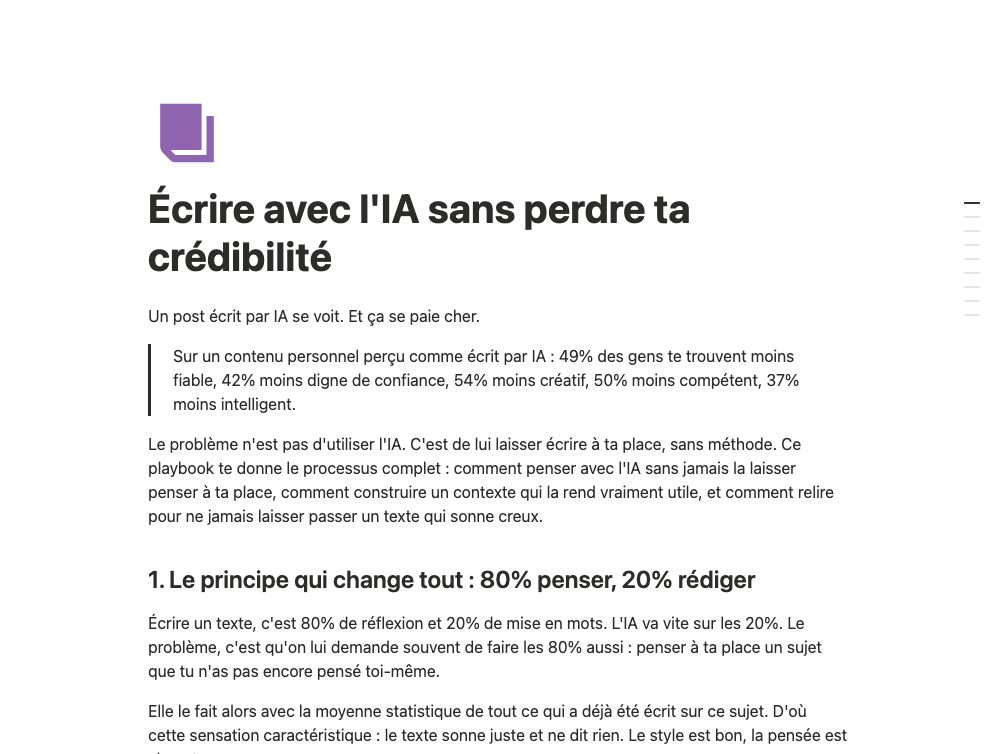 Aperçu du playbook écrire avec l'IA